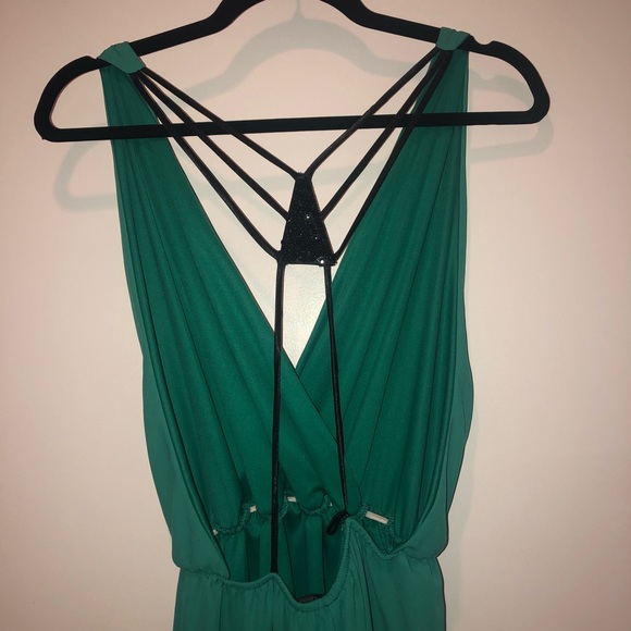 Teal Open Back Dress - Picture 4 of 5